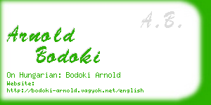 arnold bodoki business card